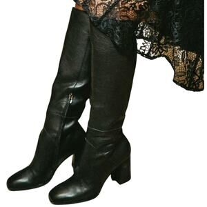 Dolce Vita Fynn Knee Boots in Onyx Leather, Size 10M, New with Tag MSRP $260